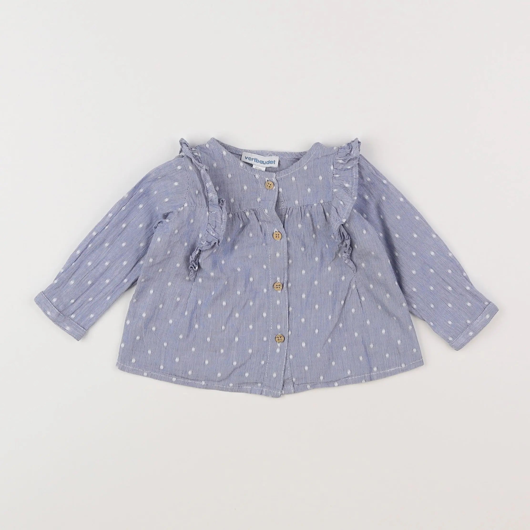 Vertbaudet - blouse bleu - 6 mois