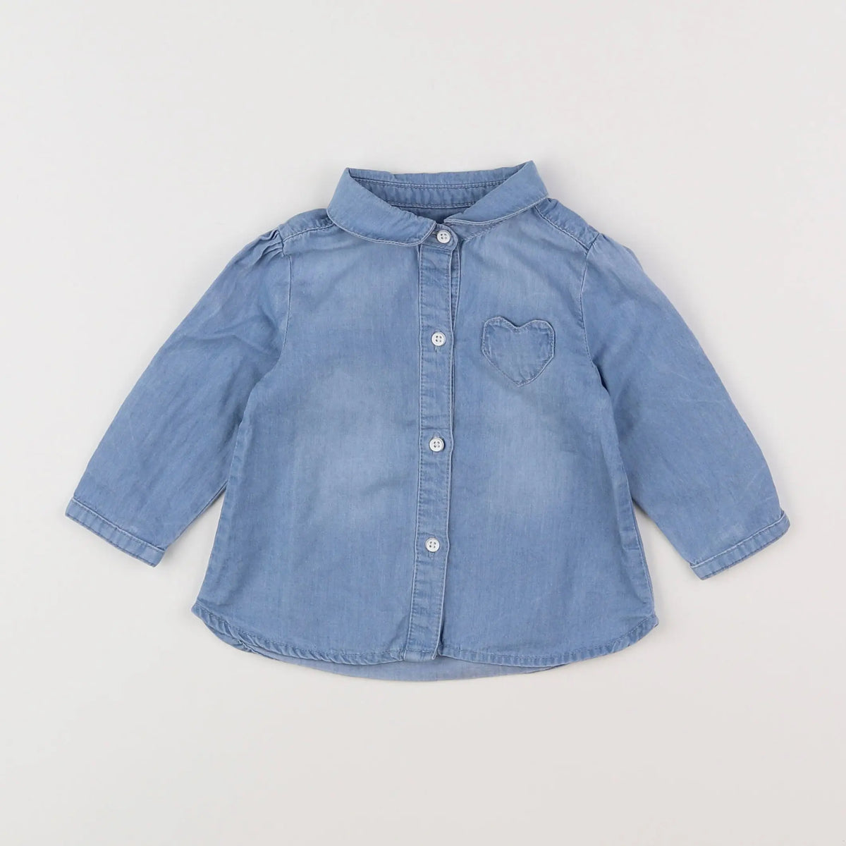 Vertbaudet - chemise bleu - 6 mois