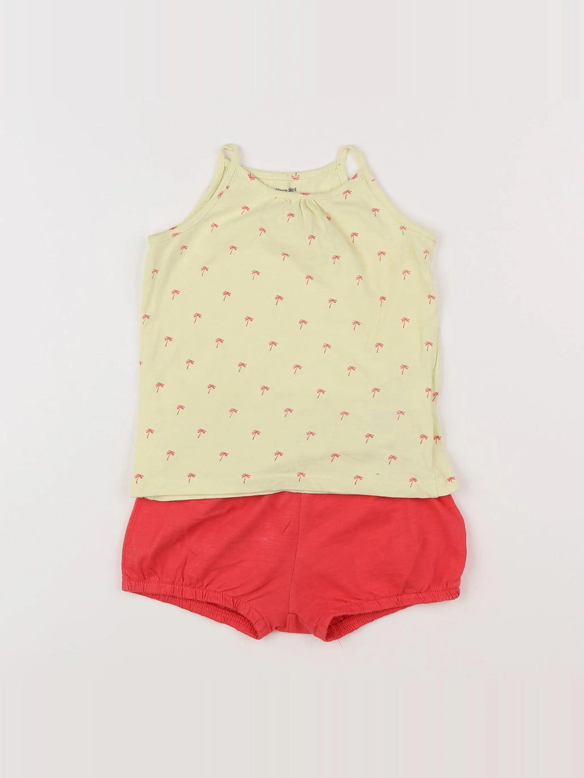 Vertbaudet - ensemble jaune, rose - 18 mois