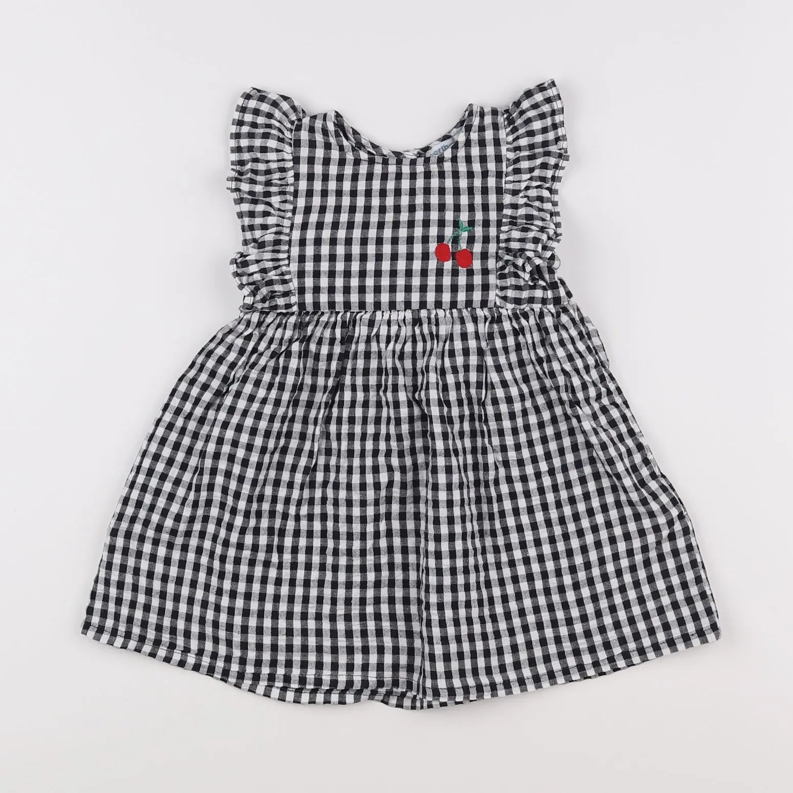 Vertbaudet - robe blanc, noir - 12 mois