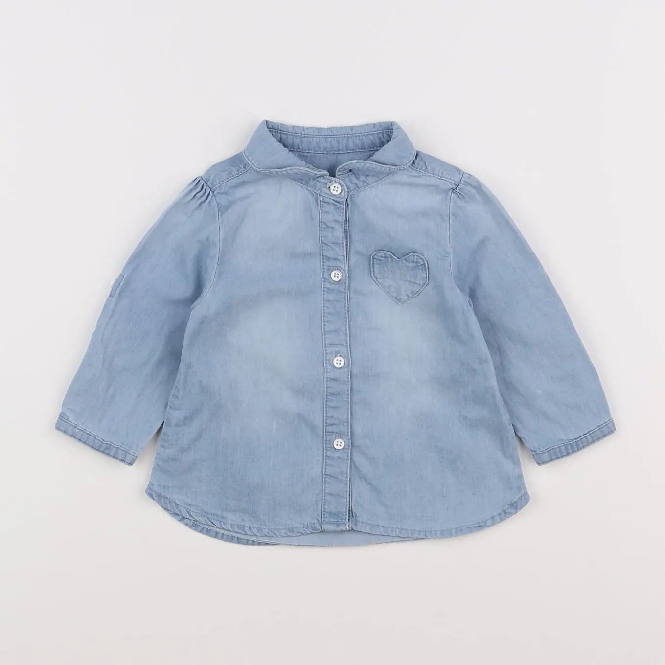 Vertbaudet - chemise bleu - 6 mois