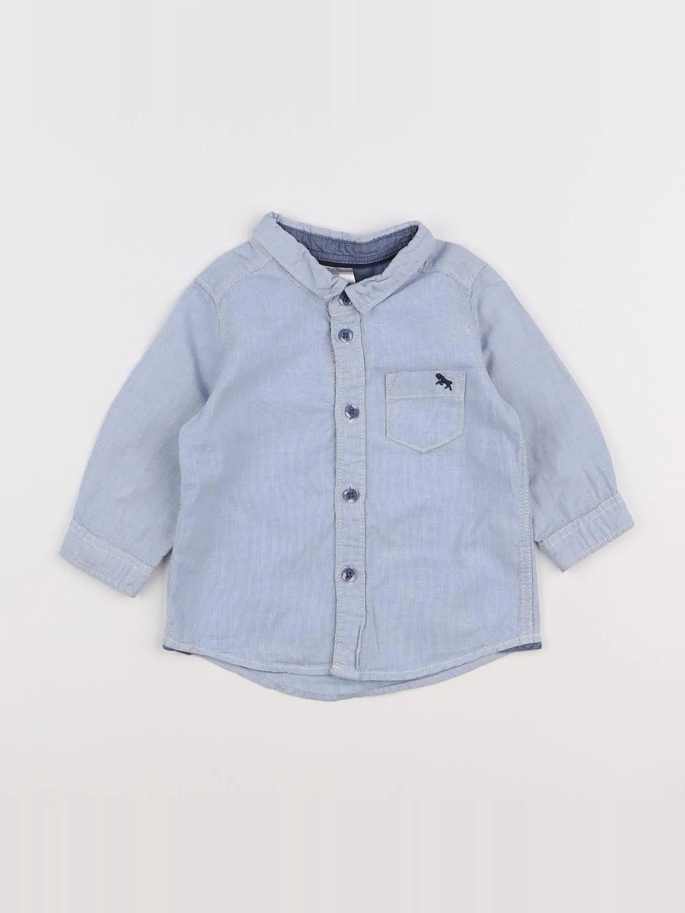 H&M - chemise bleu - 3/6 mois