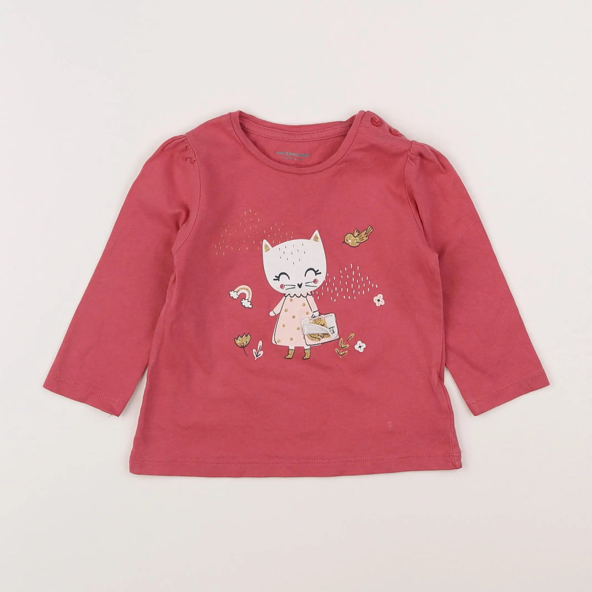 Vertbaudet - tee-shirt rose - 12 mois