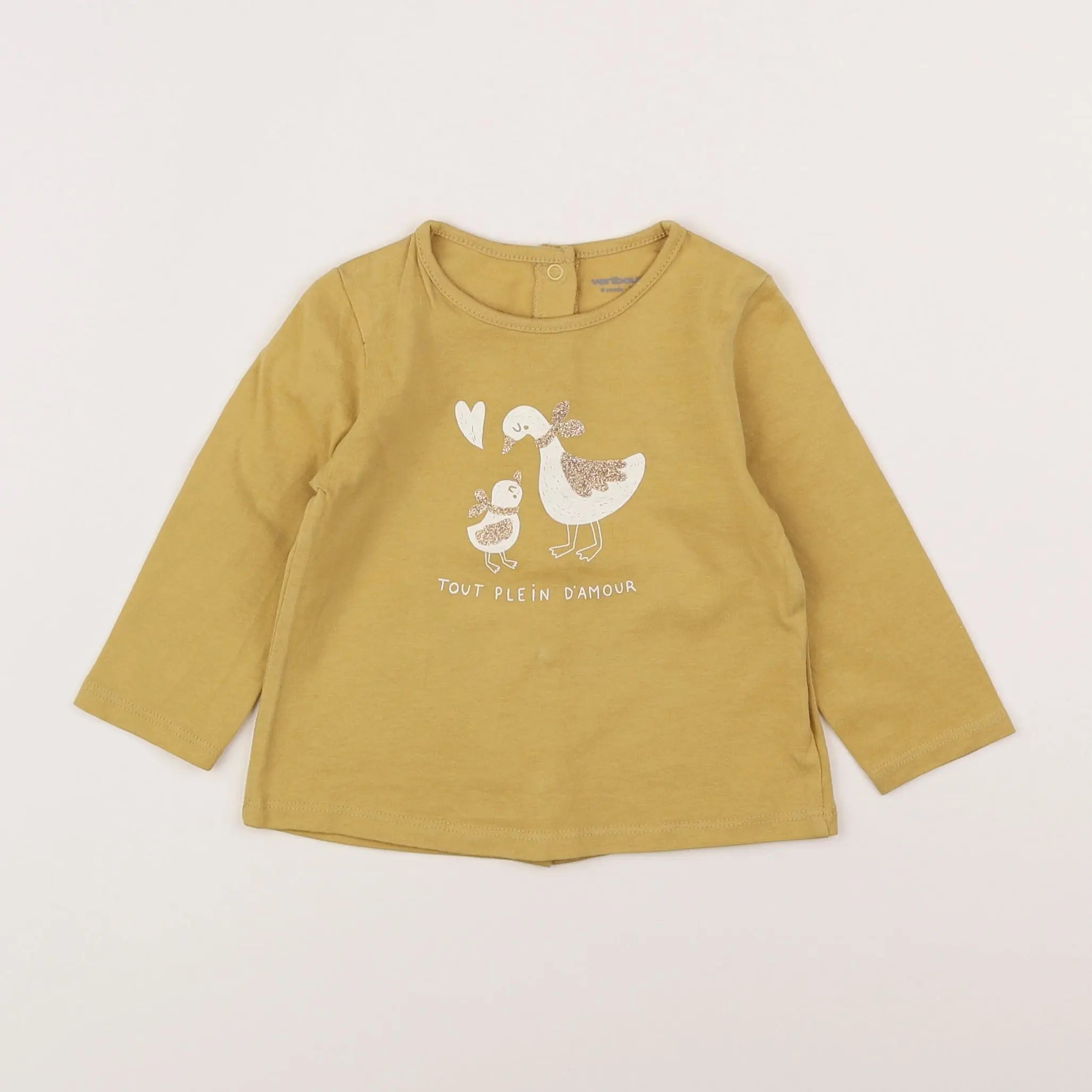 Vertbaudet - tee-shirt jaune - 9 mois