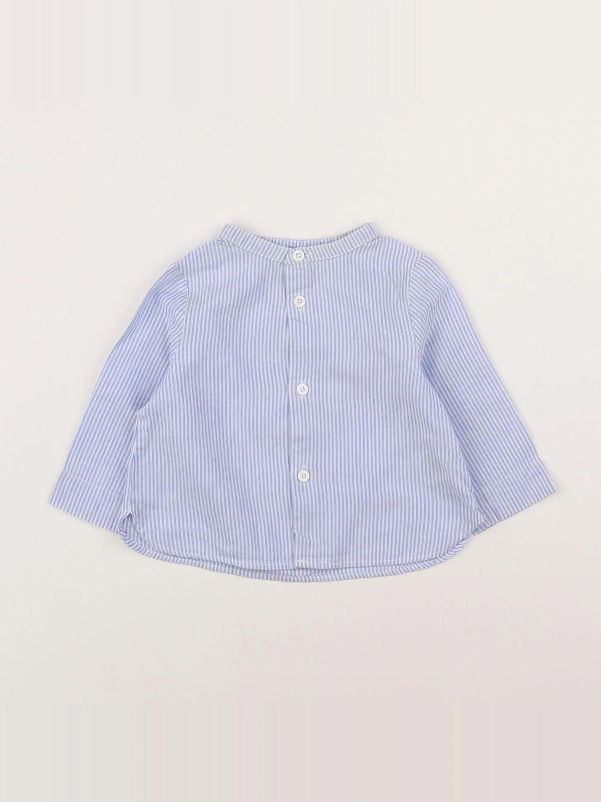 Cyrillus - chemise bleu, blanc - 9 mois