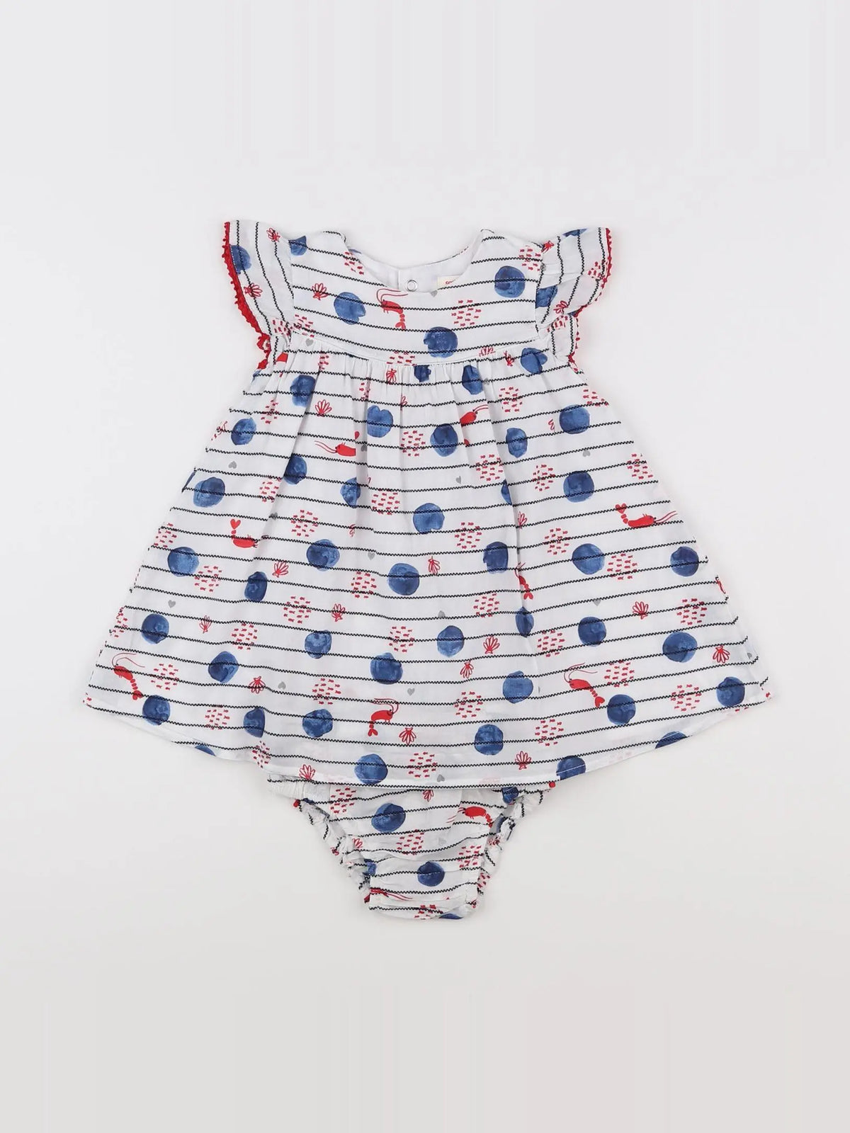 Catimini - robe bleu, blanc - 12 mois