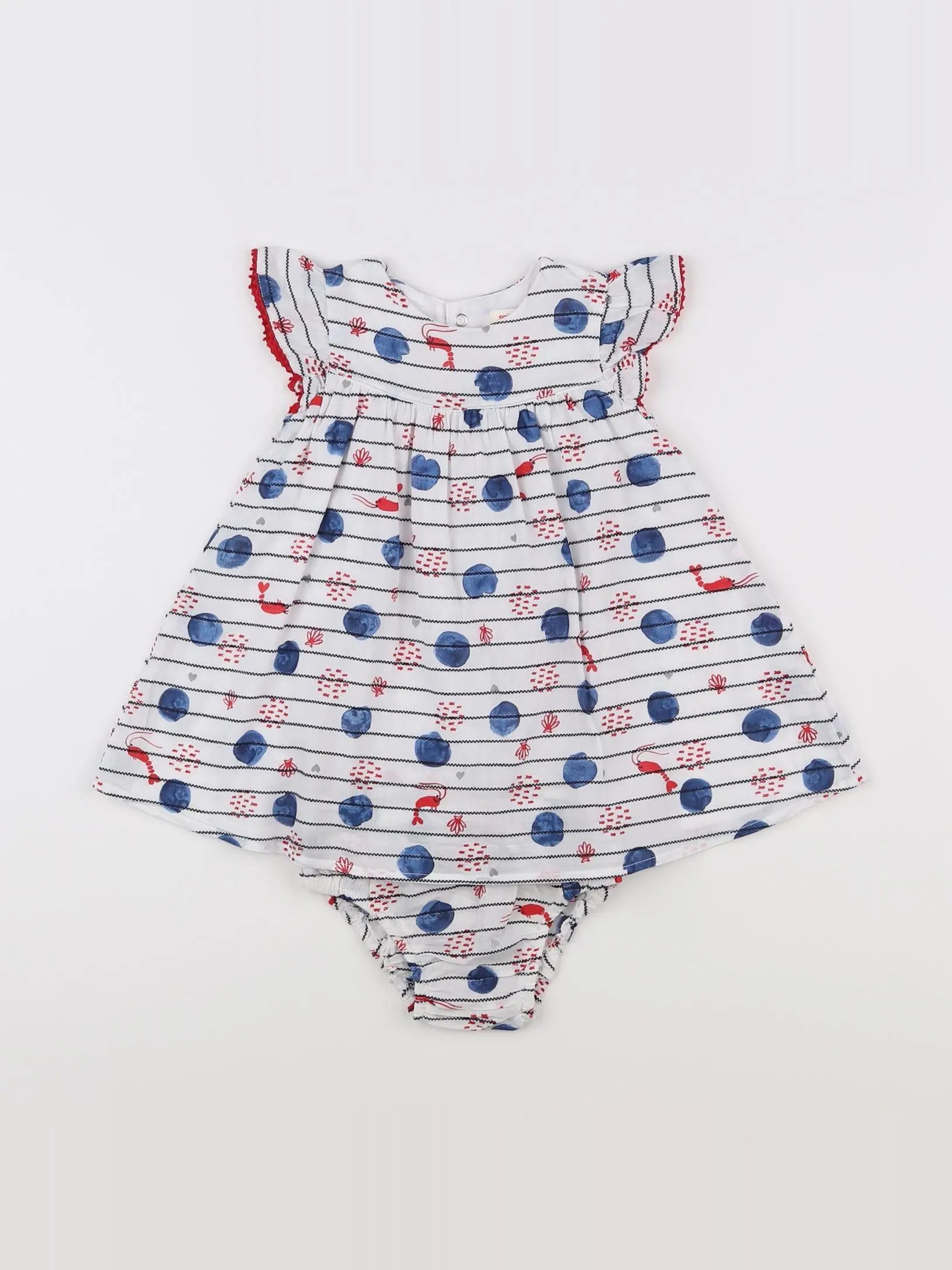 Catimini - robe bleu, blanc - 12 mois
