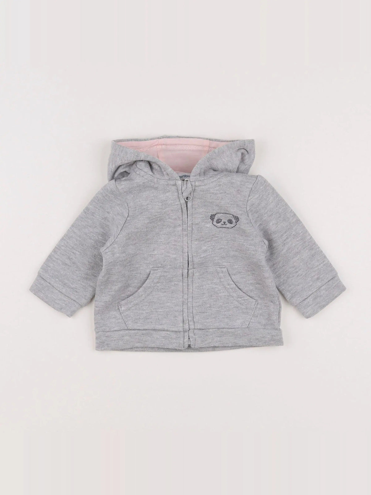 Vertbaudet - sweat gris, argent - 3 mois
