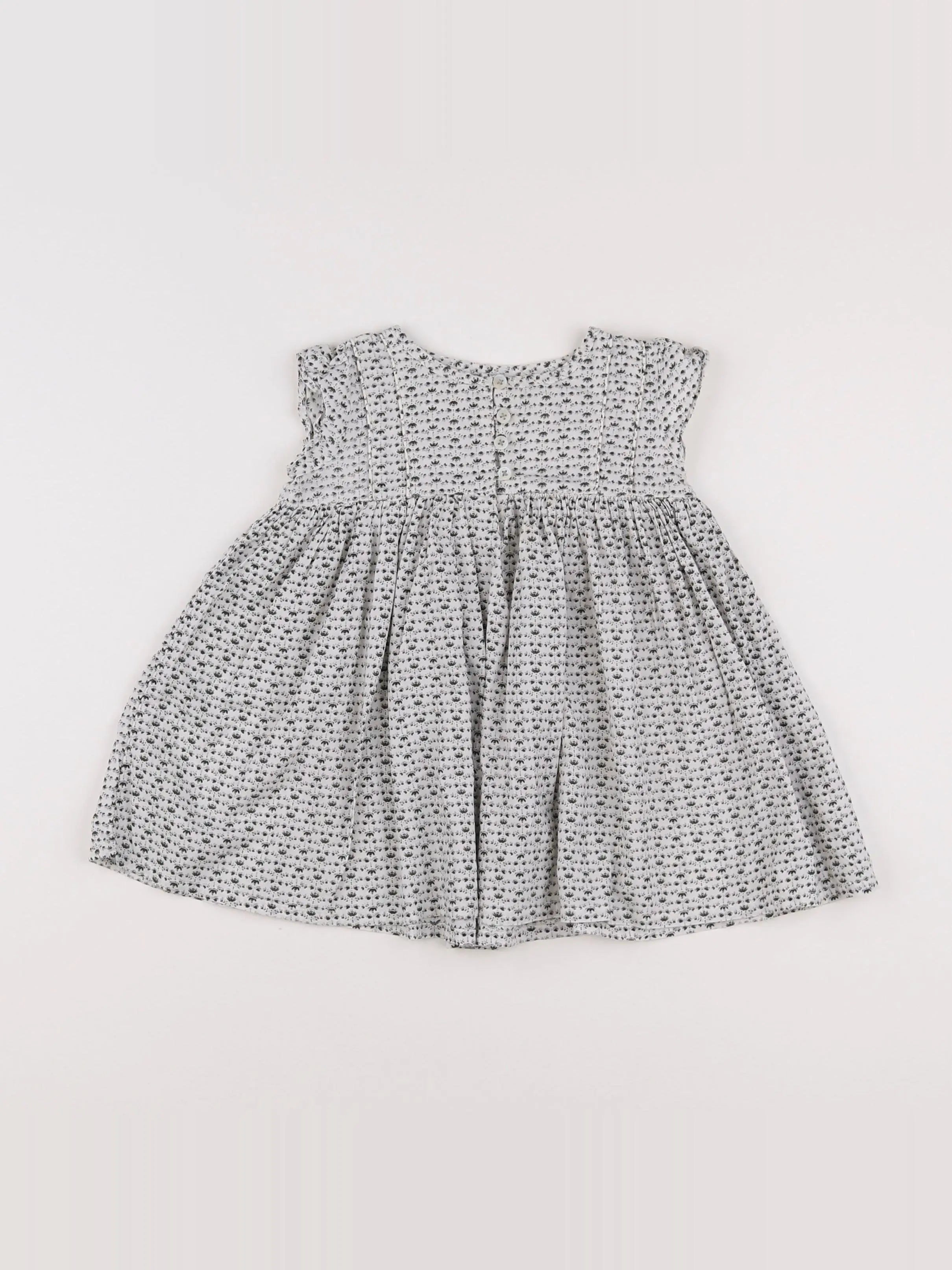 Boutchou - robe blanc, gris - 6 mois