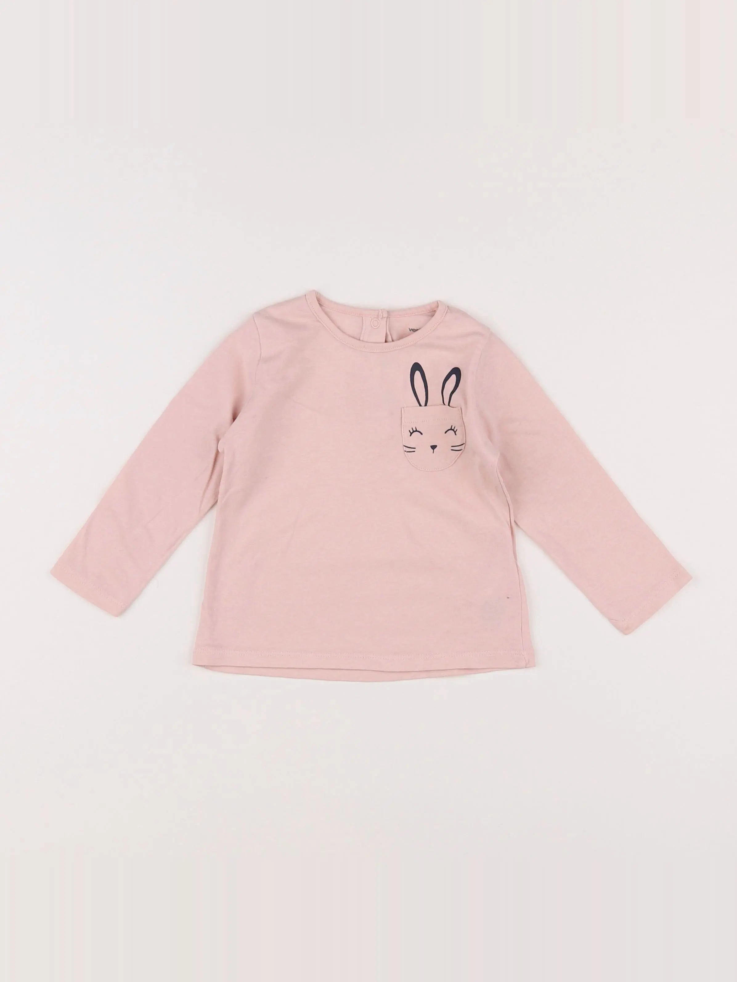 Vertbaudet - tee-shirt rose - 12 mois