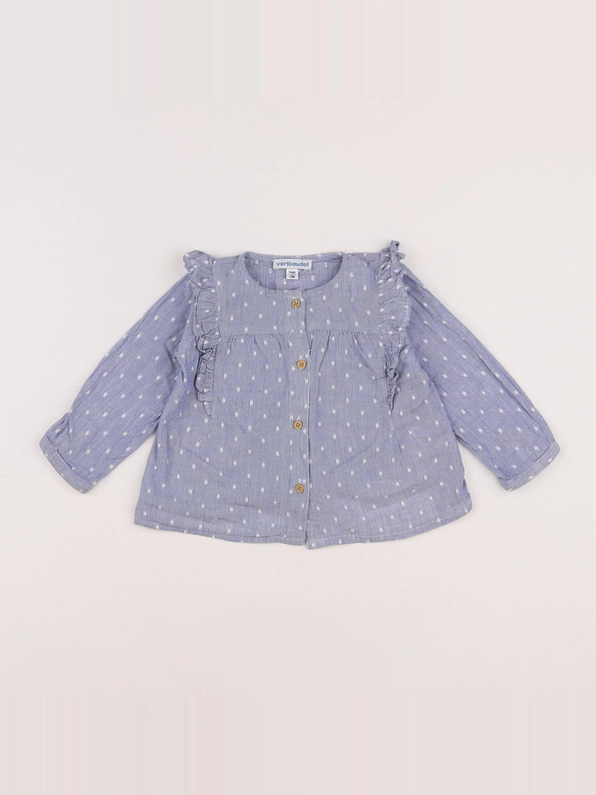 Vertbaudet - blouse bleu - 12 mois