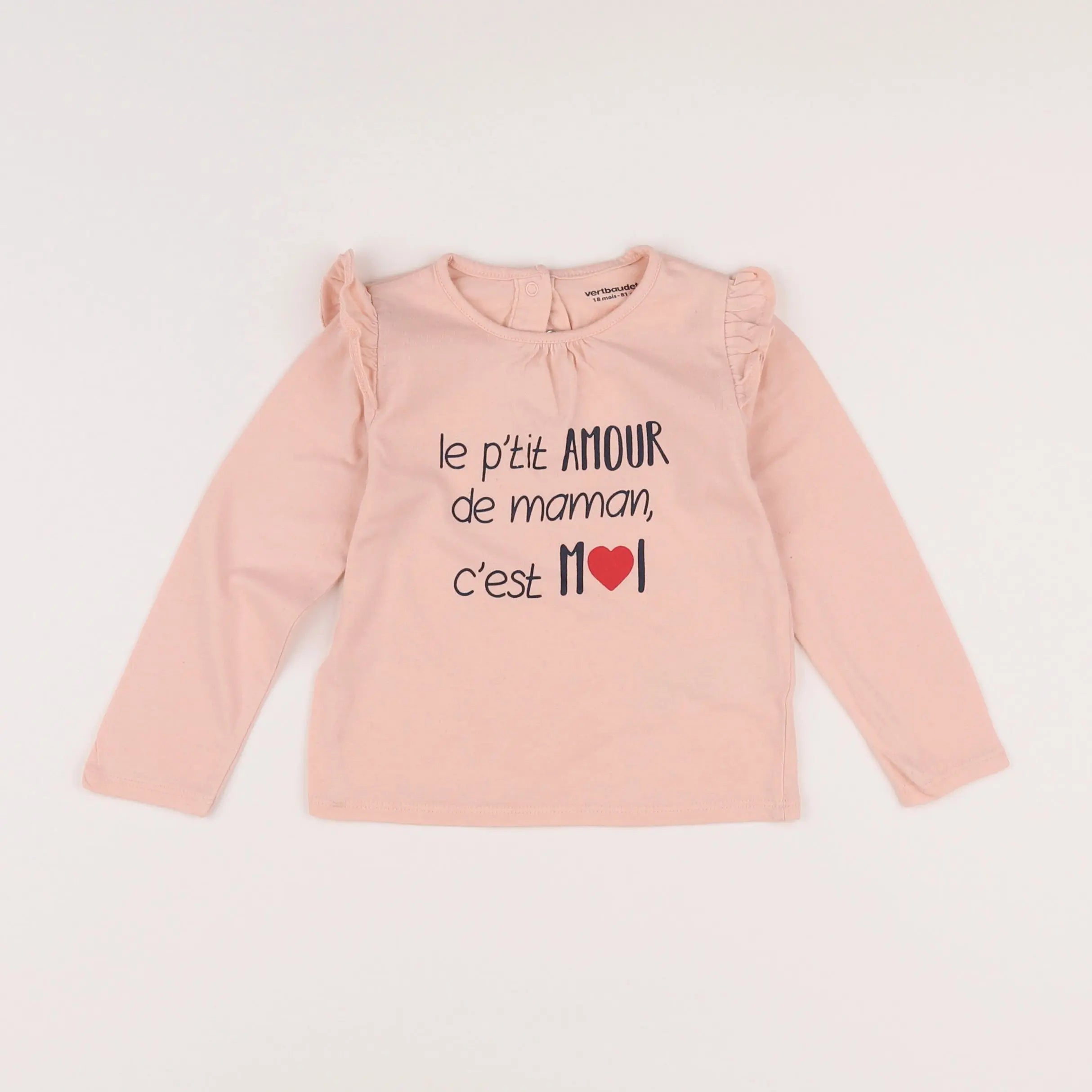 Vertbaudet - tee-shirt rose - 18 mois
