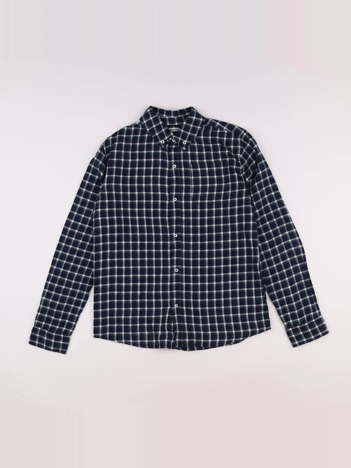 Monoprix - chemise blanc, bleu, vert - 14 ans