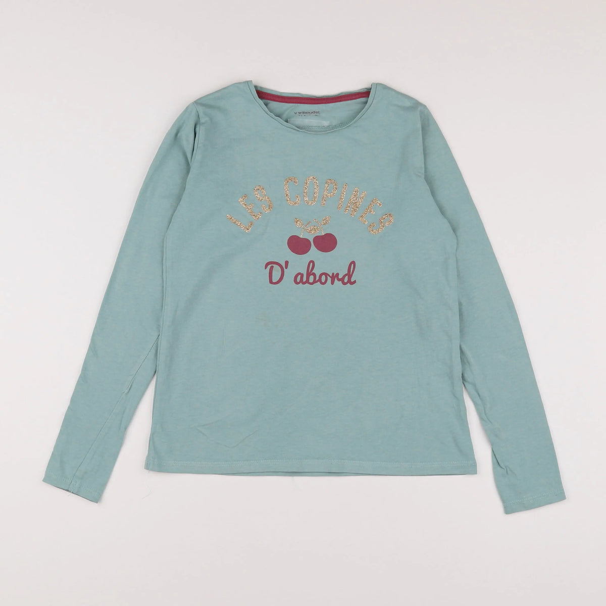 Vertbaudet - tee-shirt vert, or - 10 ans