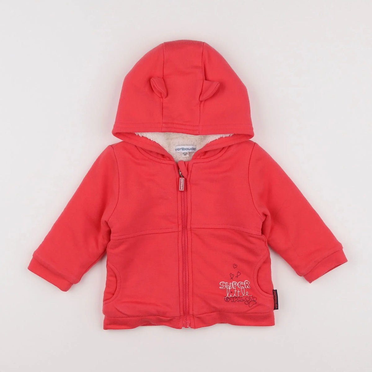 Vertbaudet - sweat rose - 6 mois