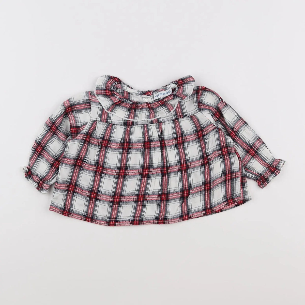 Vertbaudet - blouse blanc, rouge - 6 mois