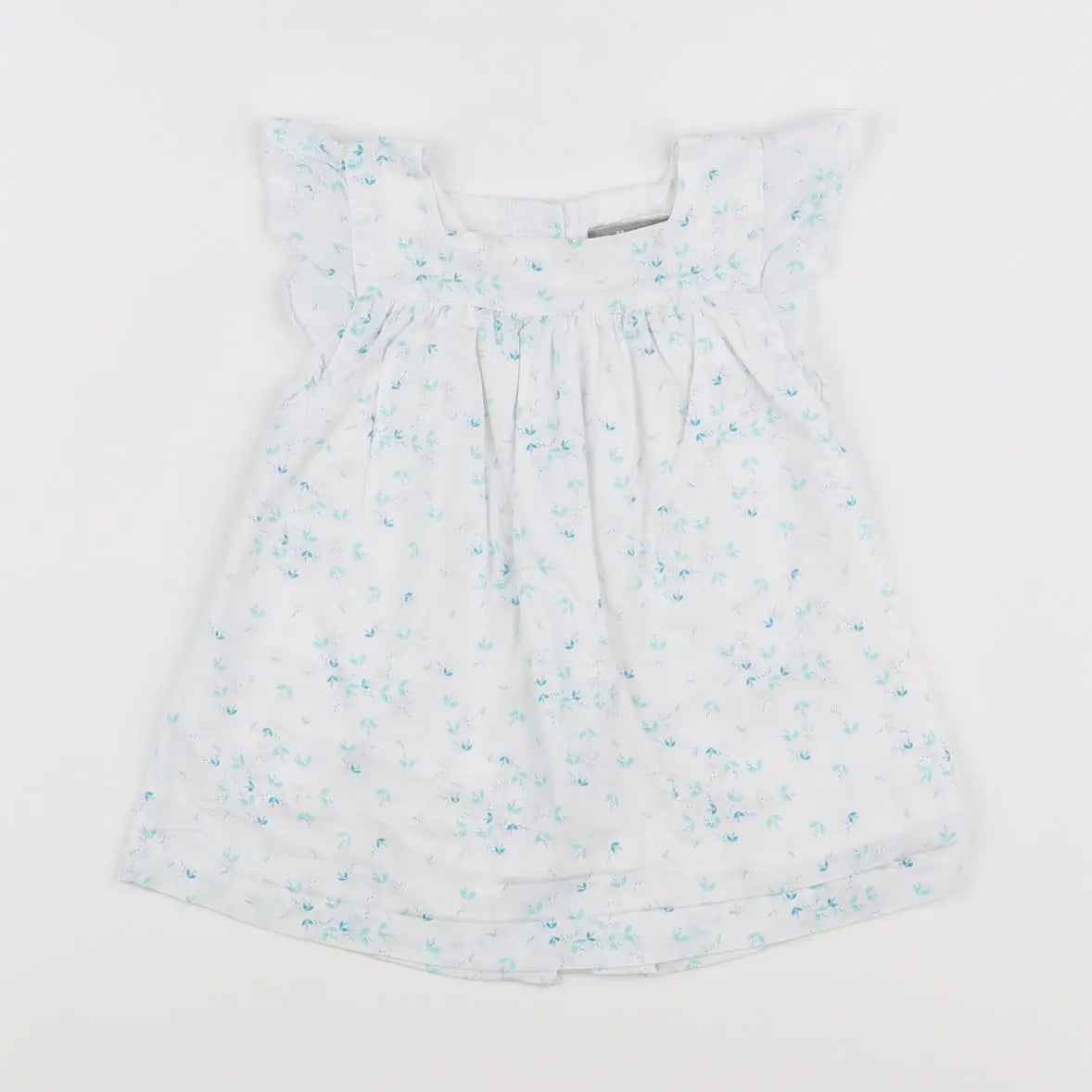 Vertbaudet - robe blanc, bleu - 12 mois