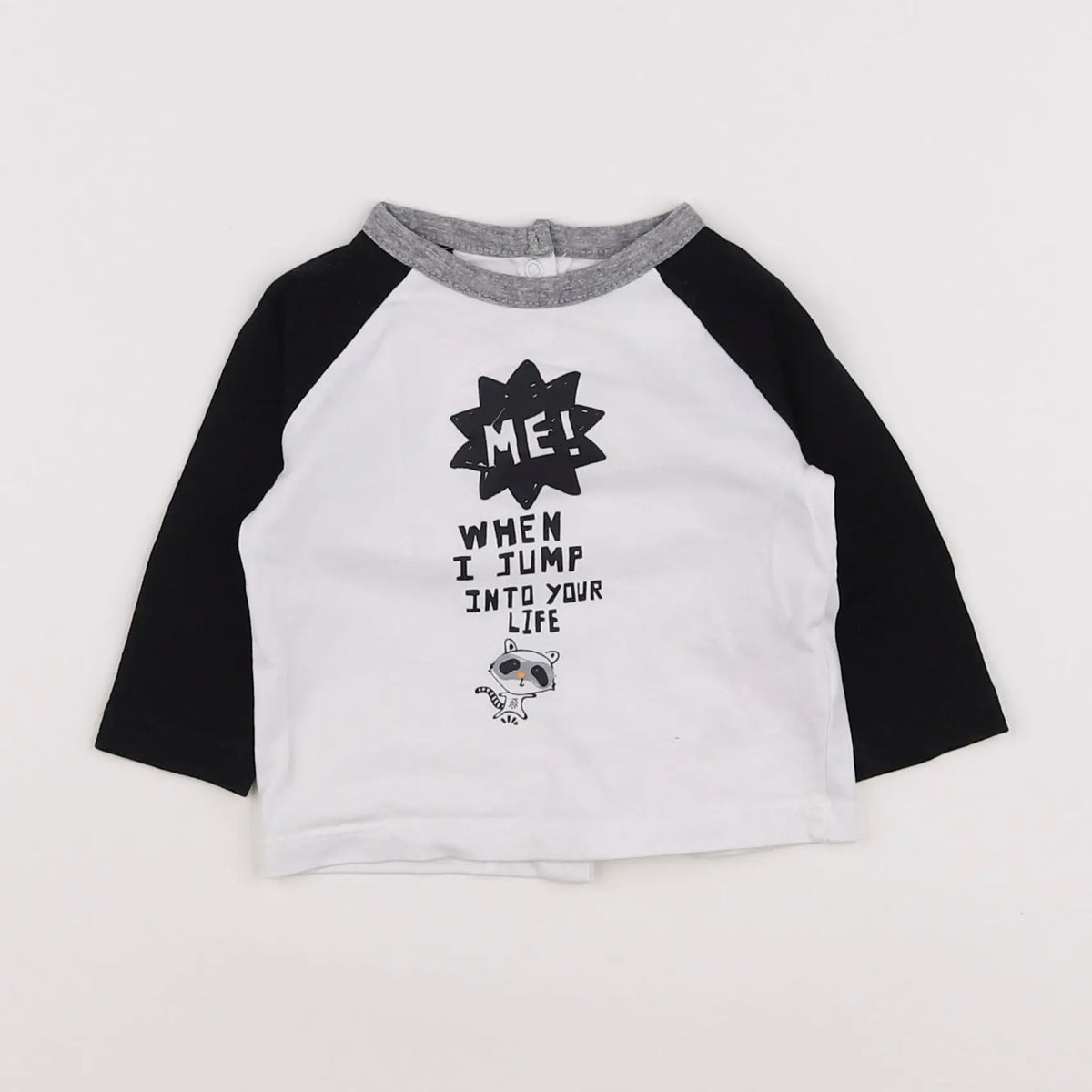 Vertbaudet - tee-shirt blanc, bleu - 3 mois