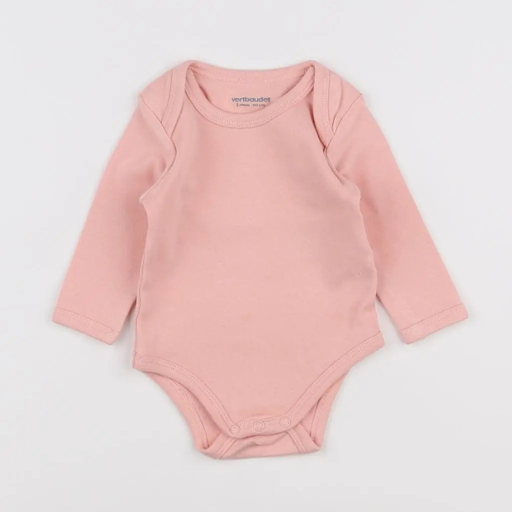 Vertbaudet - body rose - 3 mois