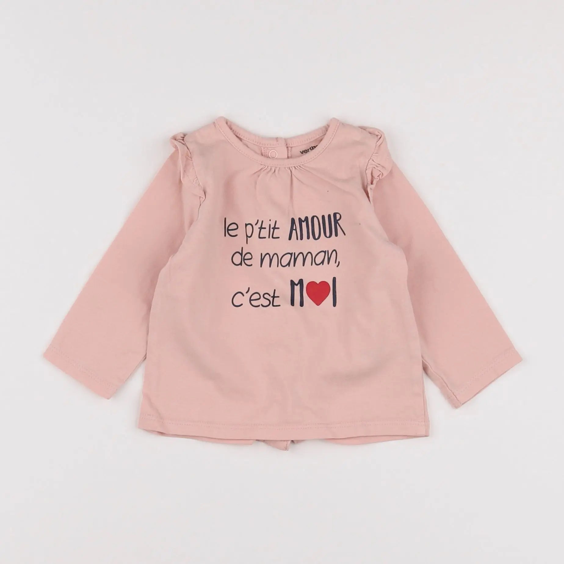 Vertbaudet - tee-shirt rose - 6 mois