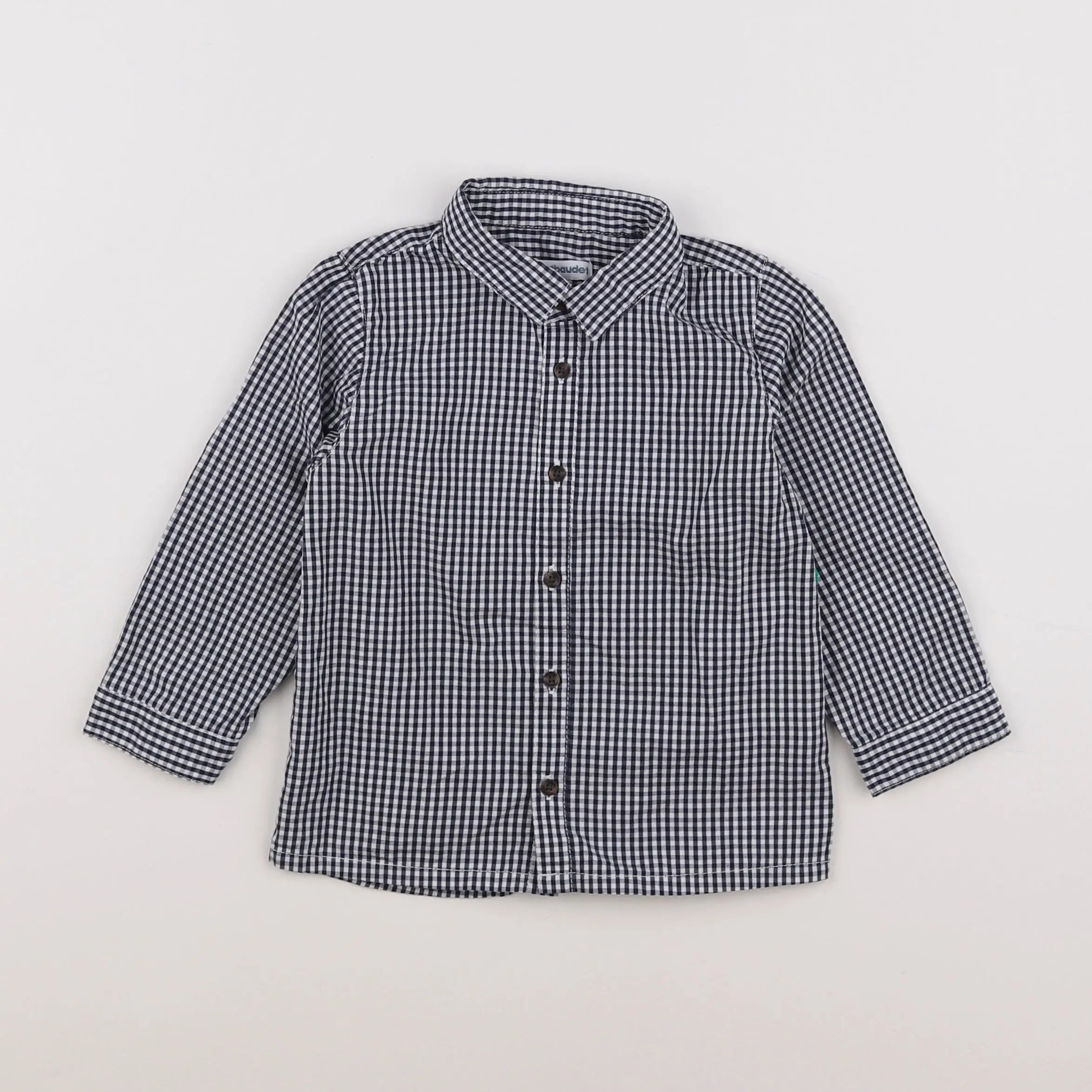 Vertbaudet - chemise blanc, noir - 2 ans