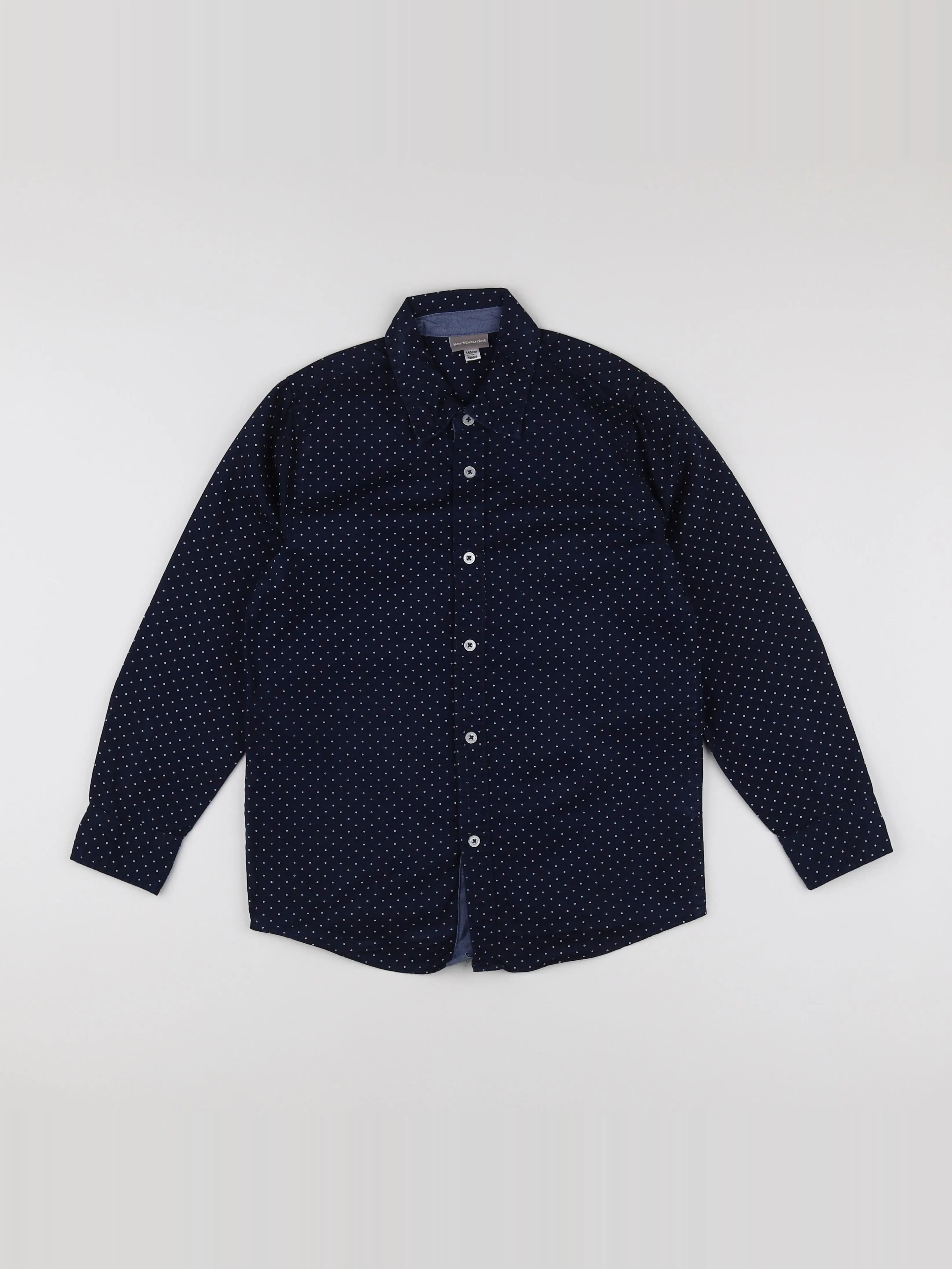 Vertbaudet - chemise blanc, bleu - 10 ans