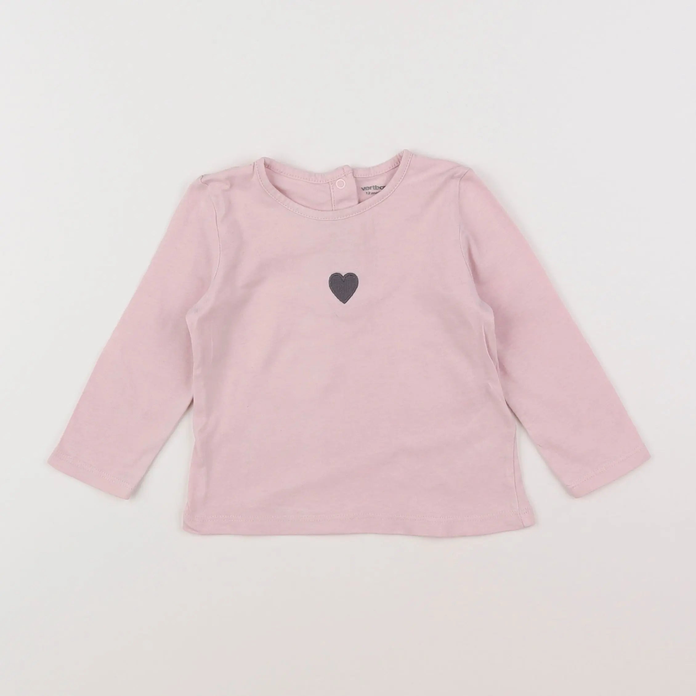 Vertbaudet - tee-shirt rose - 12 mois