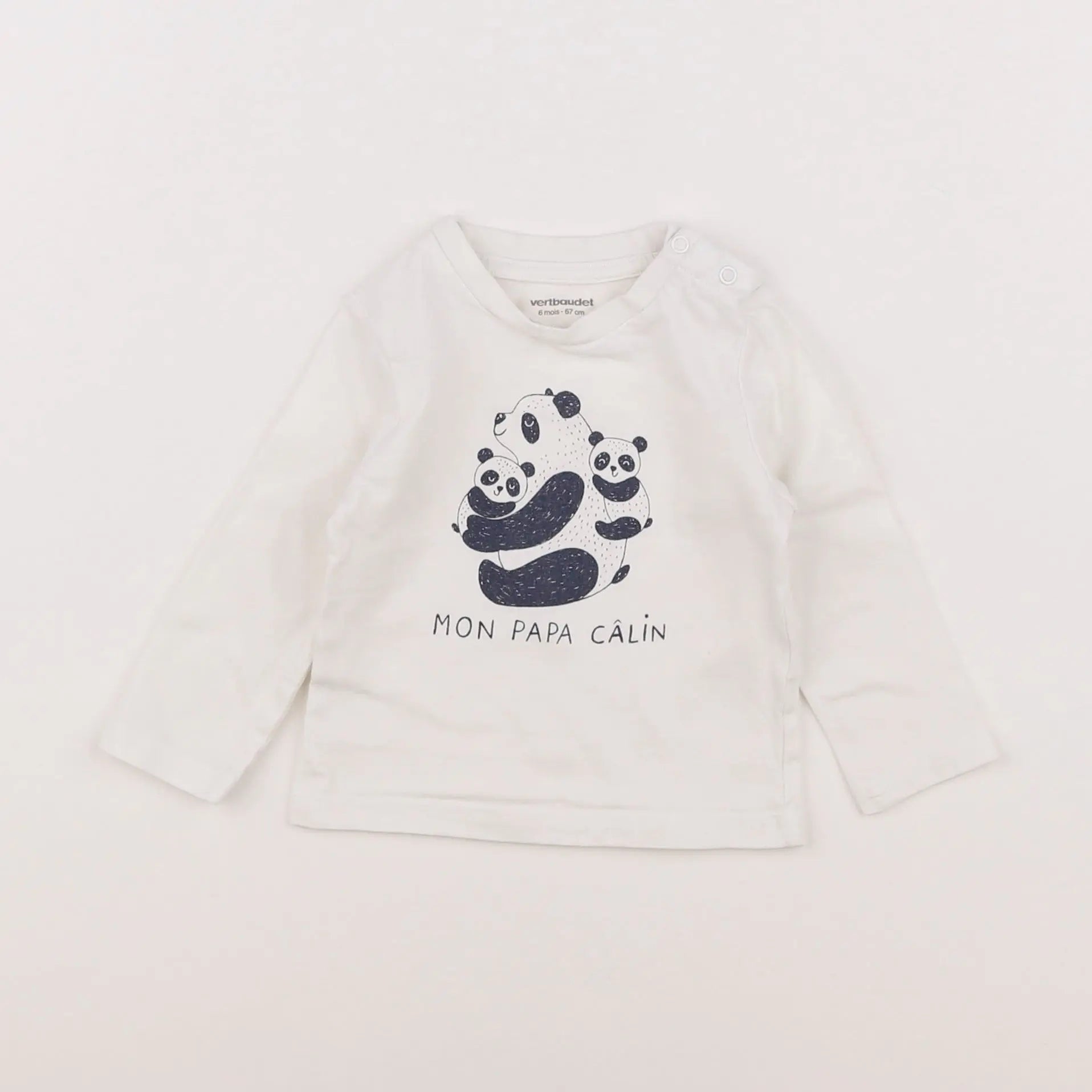 Vertbaudet - tee-shirt blanc - 6 mois