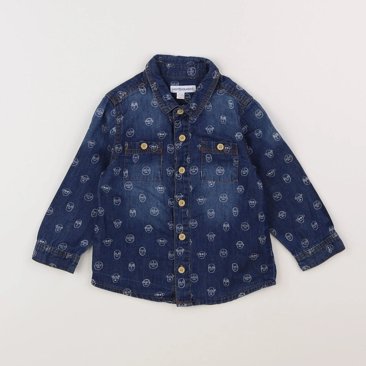 Vertbaudet - chemise bleu - 18 mois