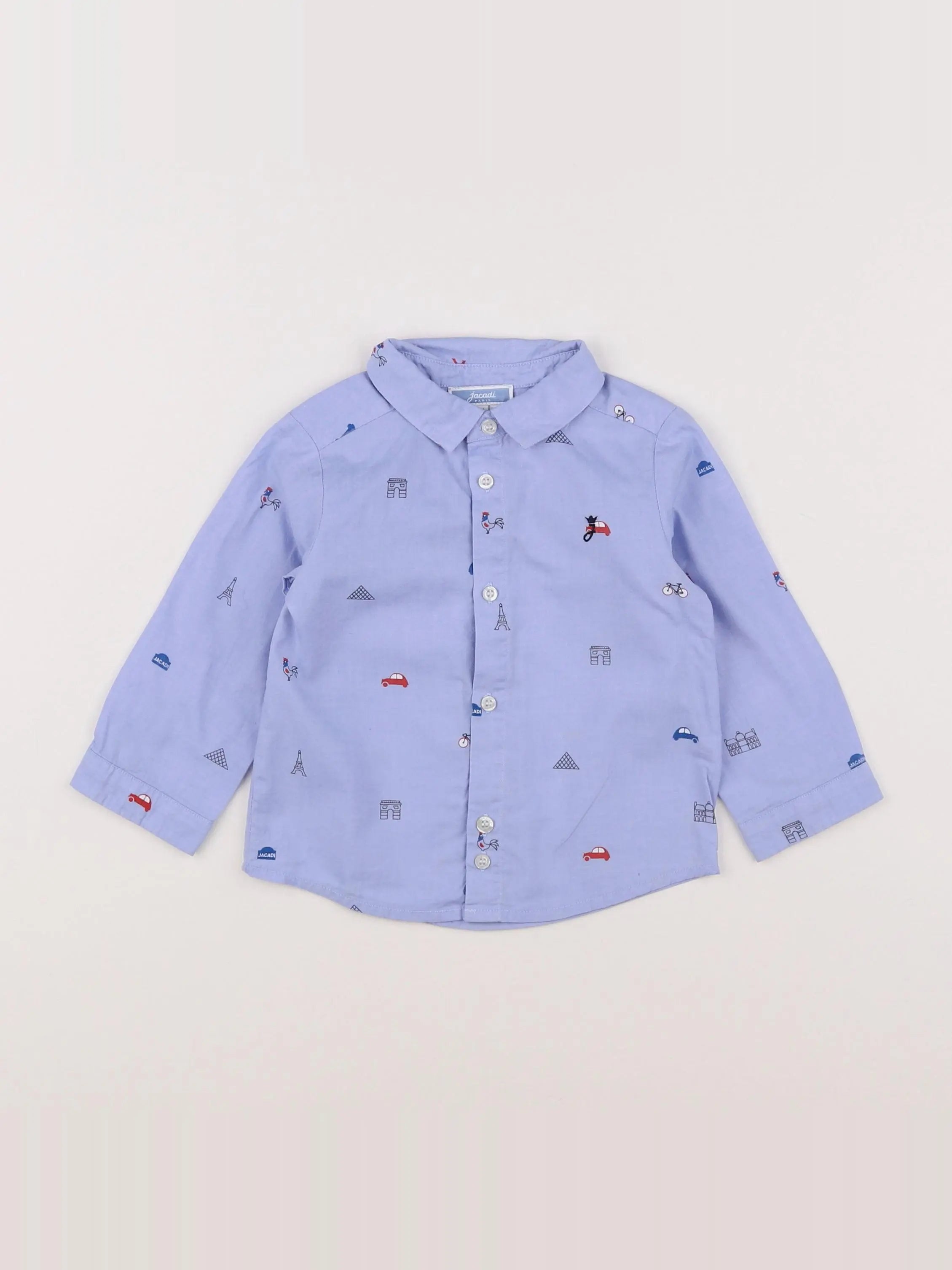 Jacadi - chemise bleu - 12 mois