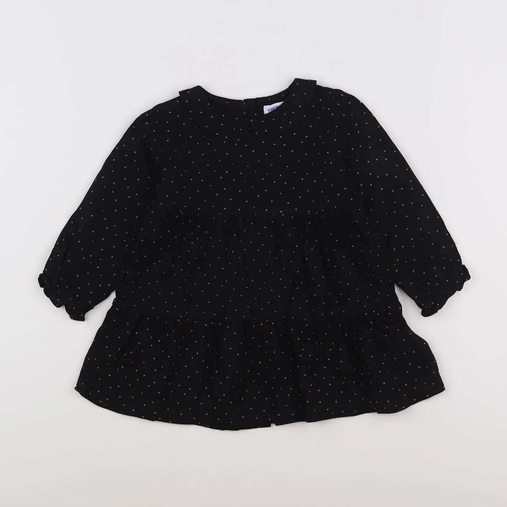 Vertbaudet - robe noir, or - 18 mois