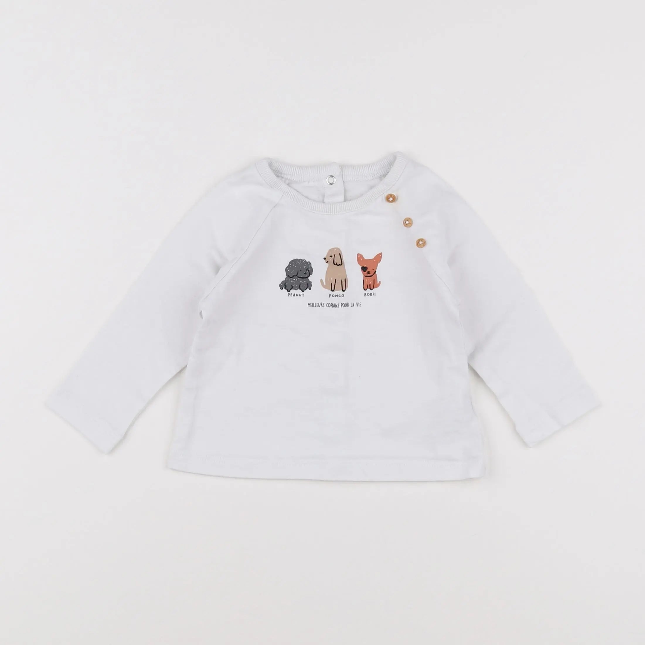 Vertbaudet - tee-shirt blanc - 6 mois