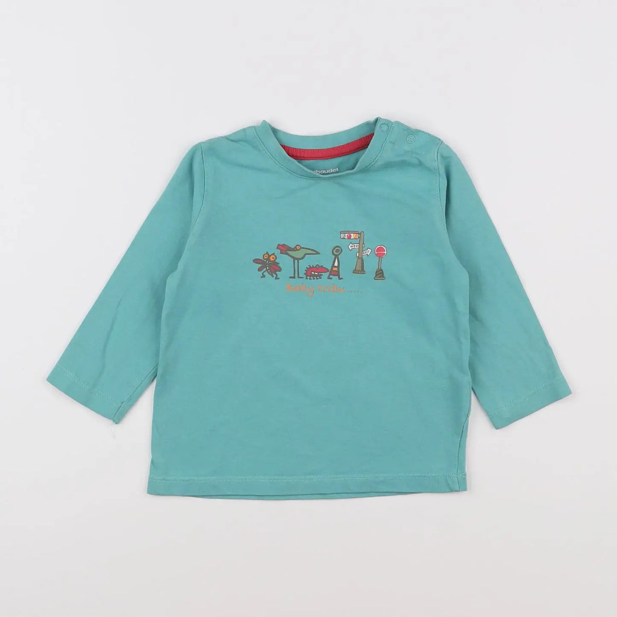 Vertbaudet - tee-shirt bleu - 12 mois