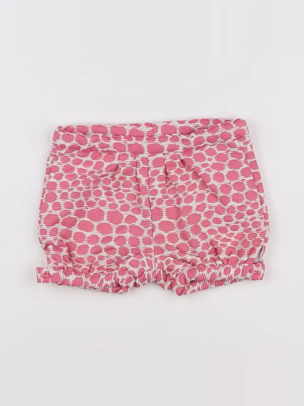 Natalys - short rose, blanc - 9 mois