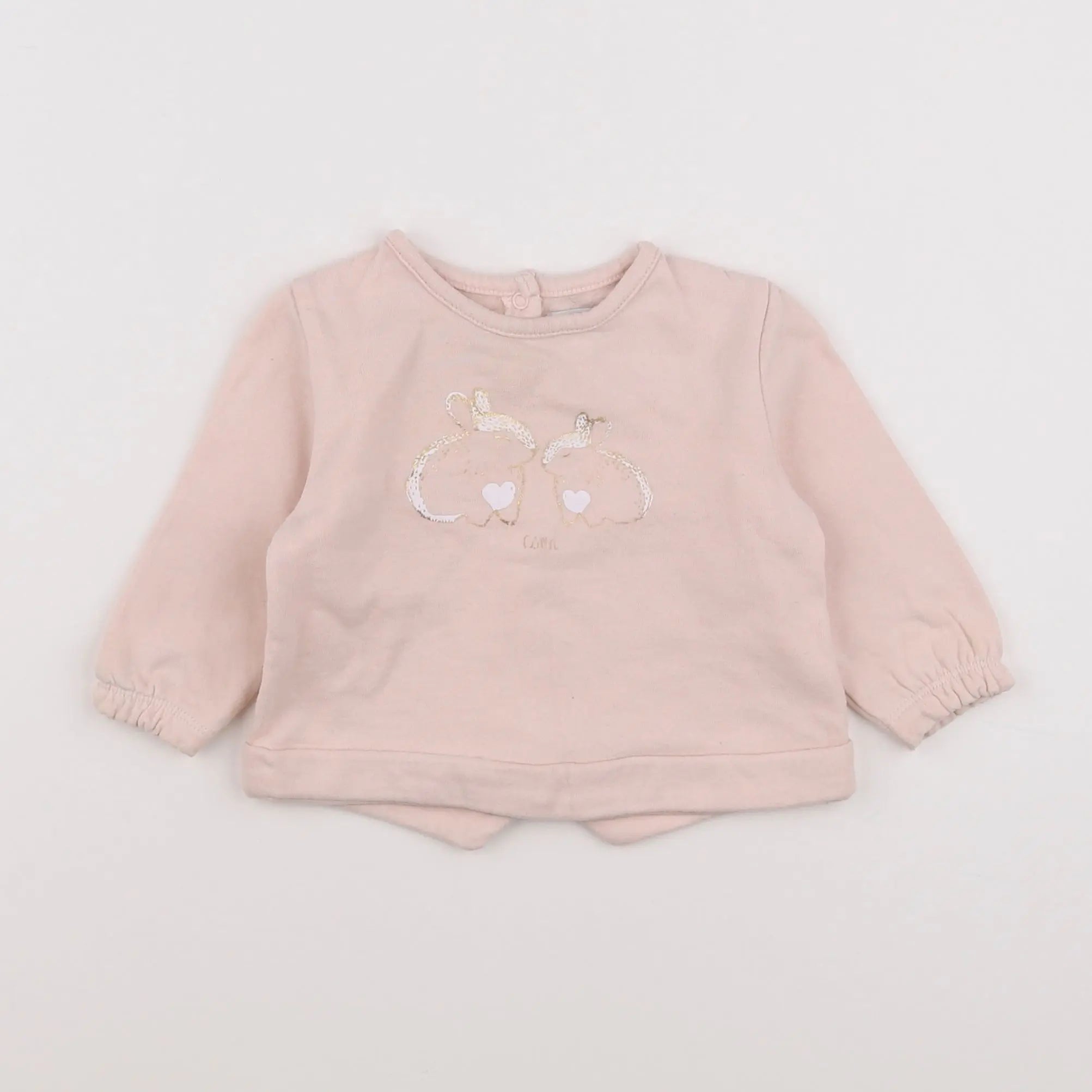 Vertbaudet - sweat or, rose - 6 mois
