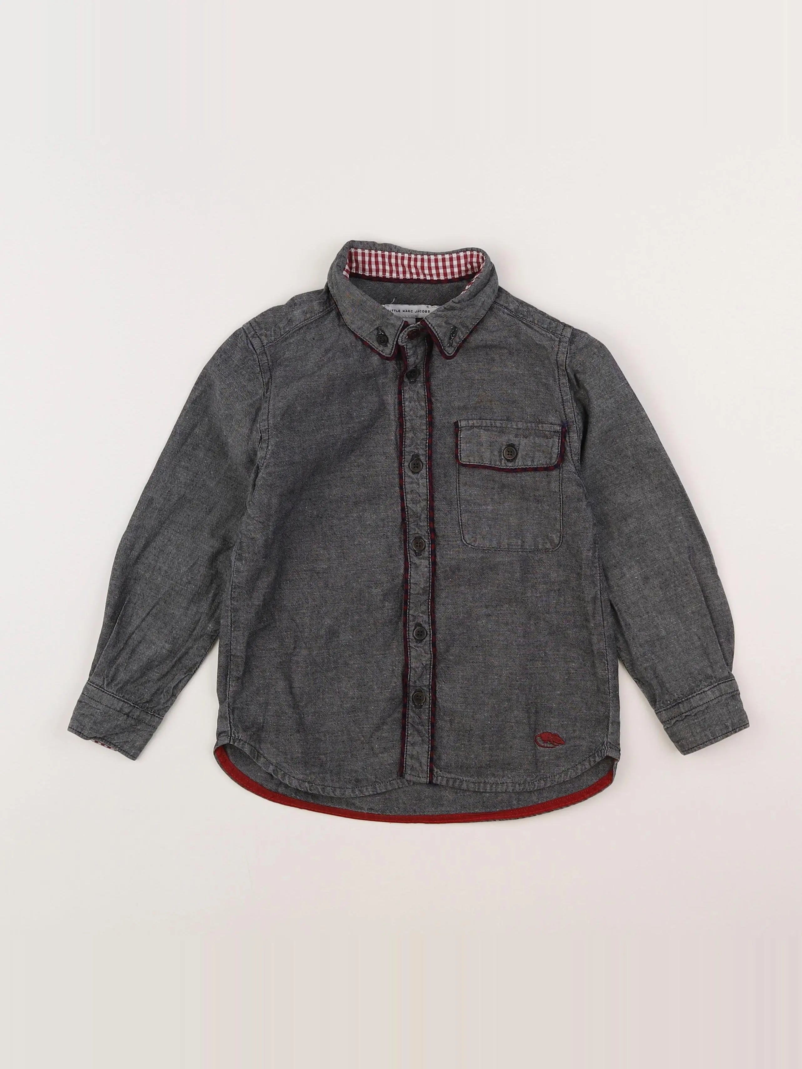 Little marc jacobs - chemise gris, rouge - 4 ans