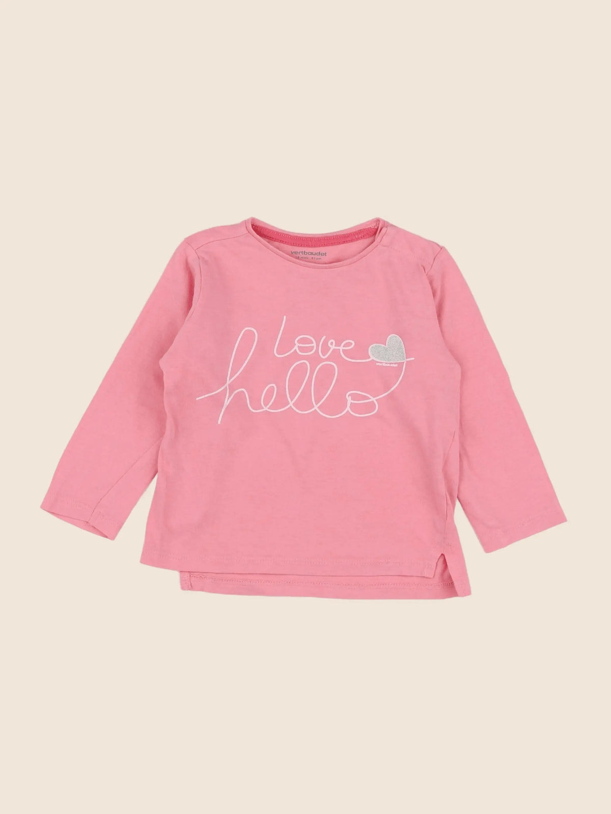 Vertbaudet - tee-shirt rose - 18 mois