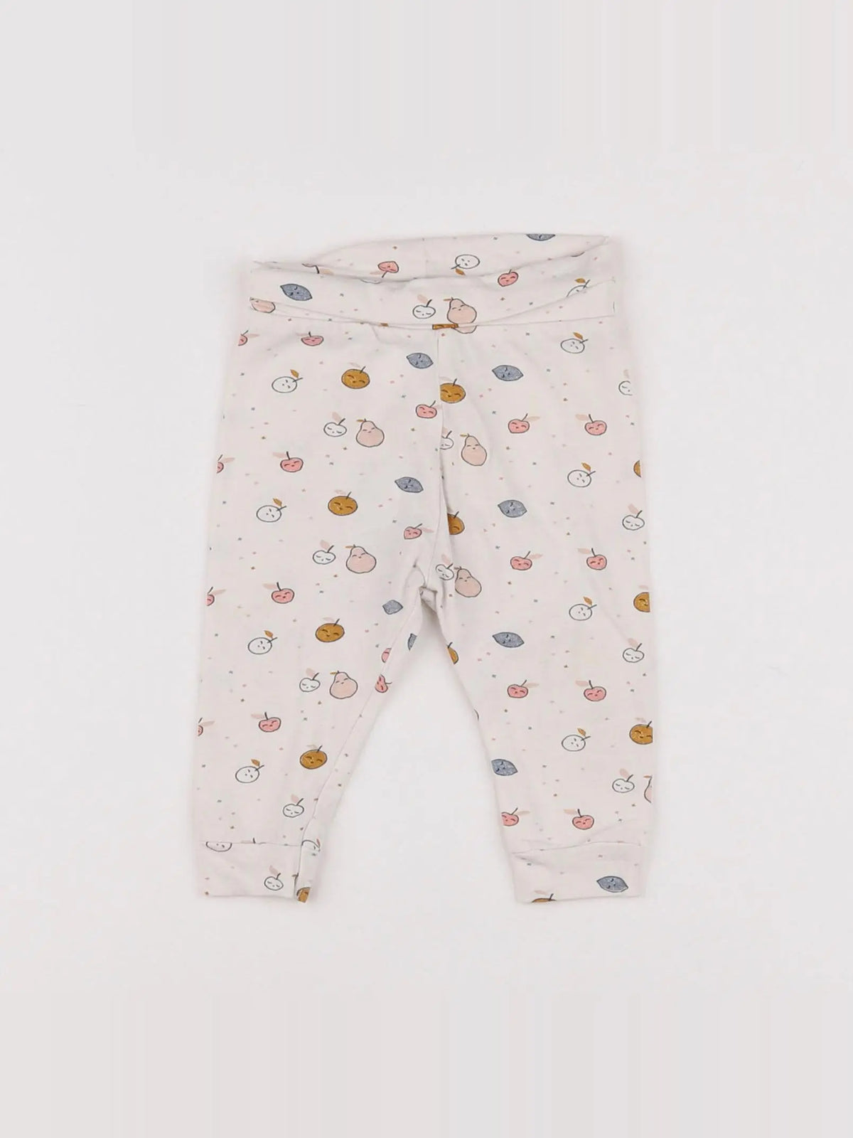 Vertbaudet - legging beige, orange - 3 mois