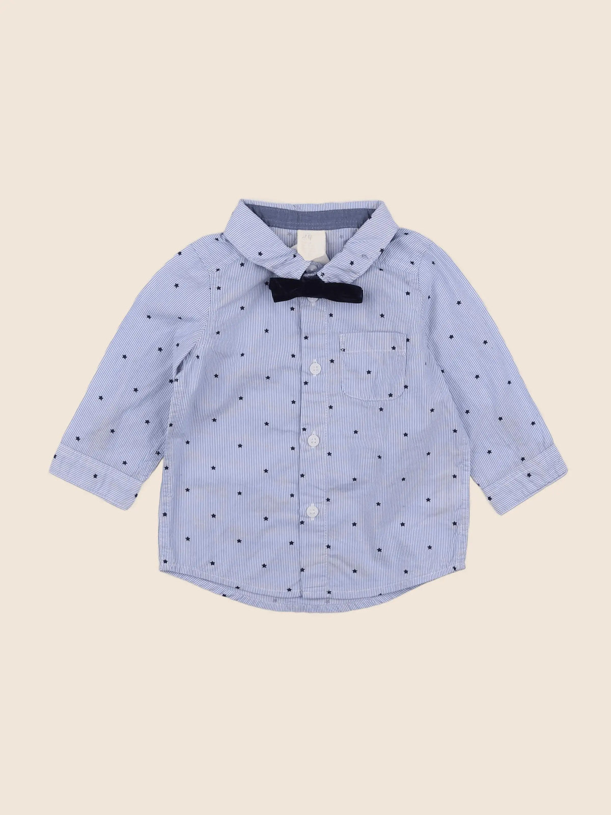 H&M - chemise bleu - 3/6 mois