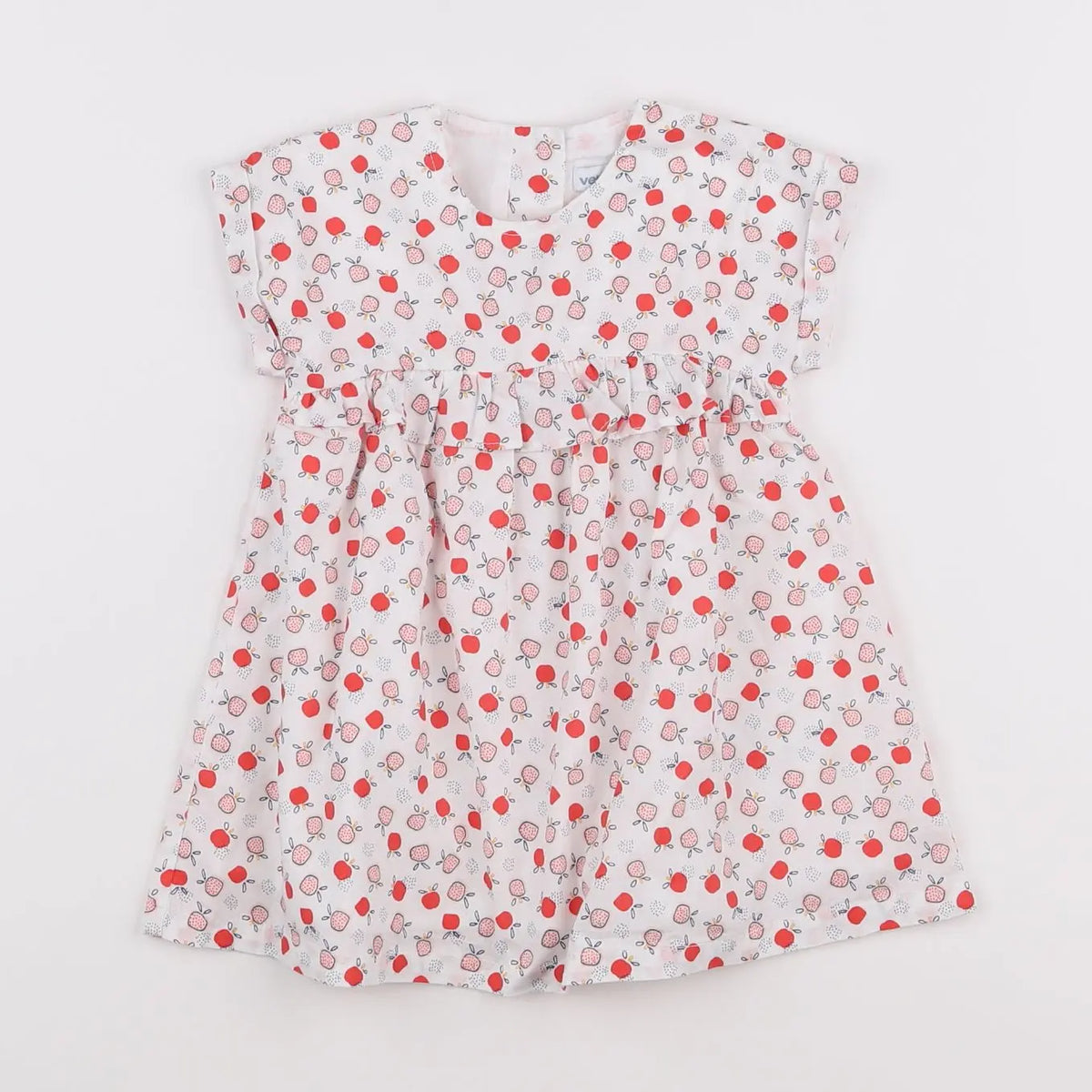 Vertbaudet - robe blanc, rouge - 12 mois
