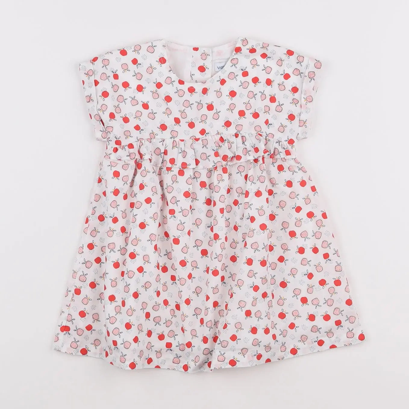Vertbaudet - robe blanc, rouge - 12 mois
