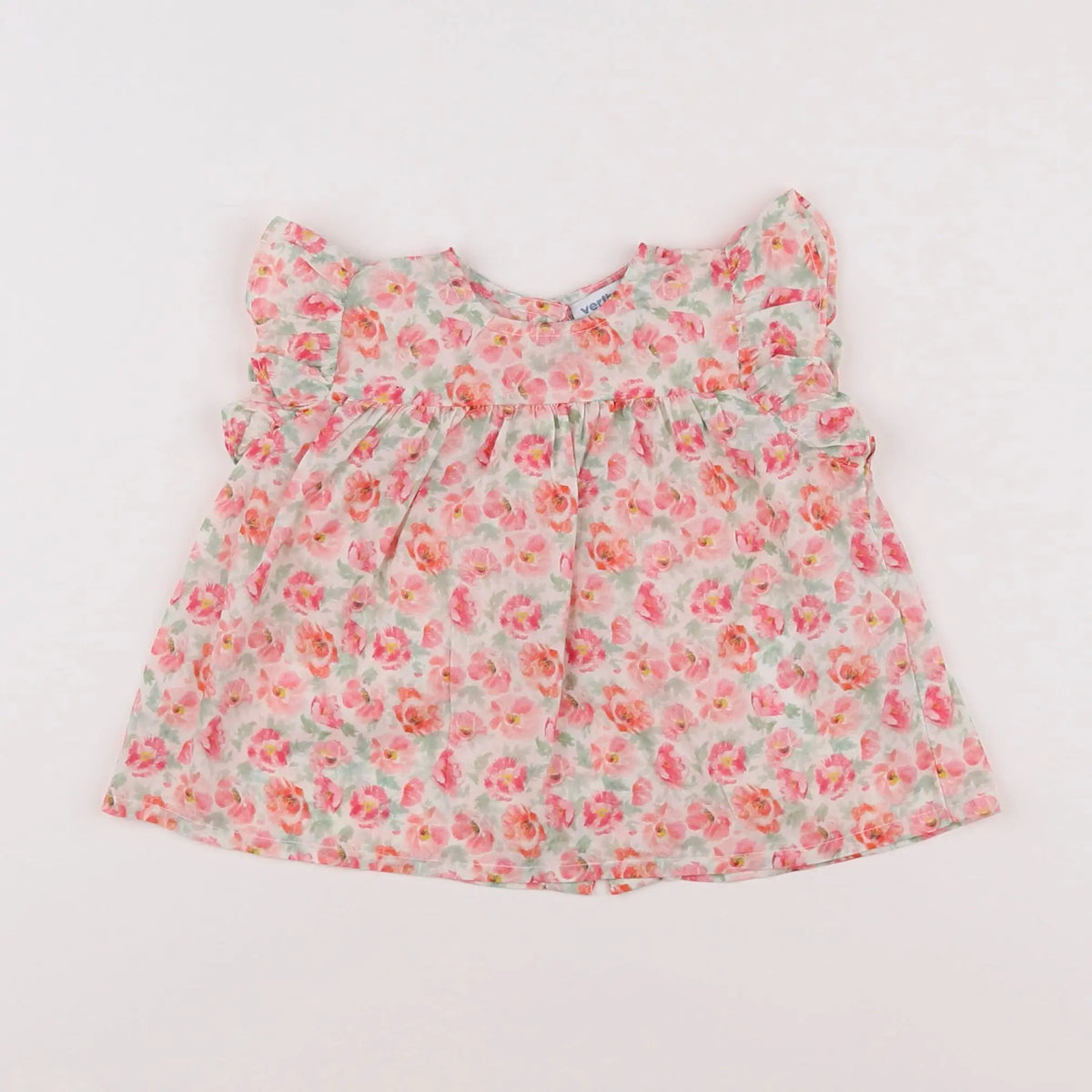 Vertbaudet - blouse rose, vert - 9 mois