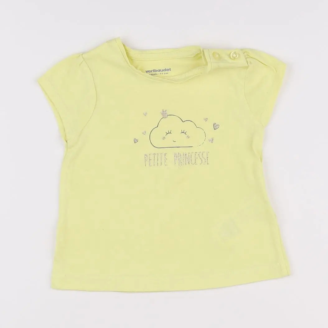 Vertbaudet - tee-shirt jaune - 9 mois
