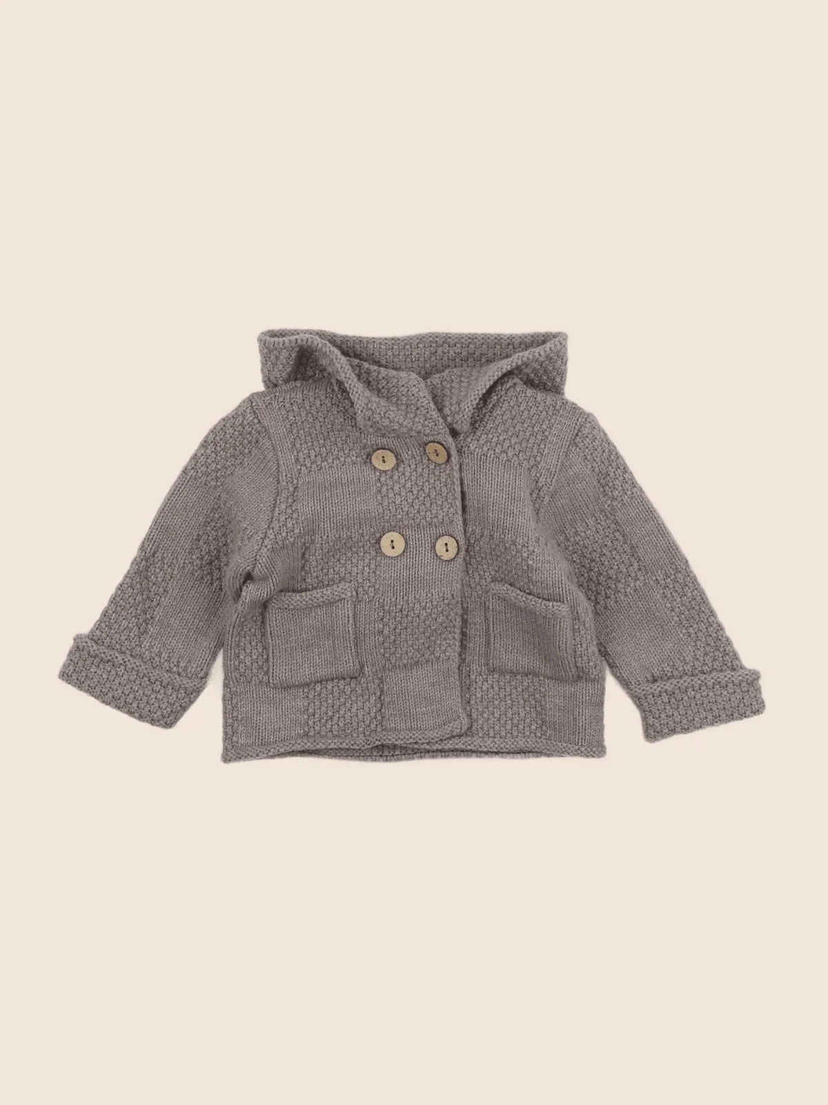 Bonnet à Pompon - veste marron - 6 mois