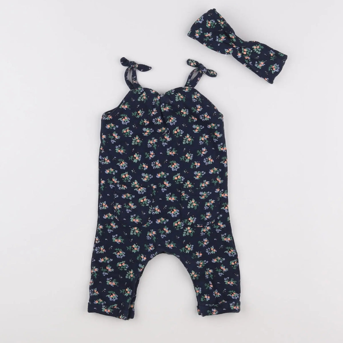 Vertbaudet - combinaison bleu, rose - 3 mois