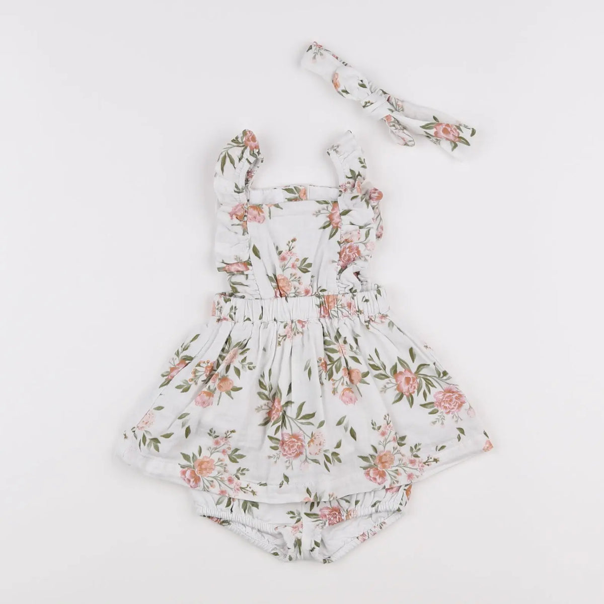 Vertbaudet - robe blanc, rose - 3 mois