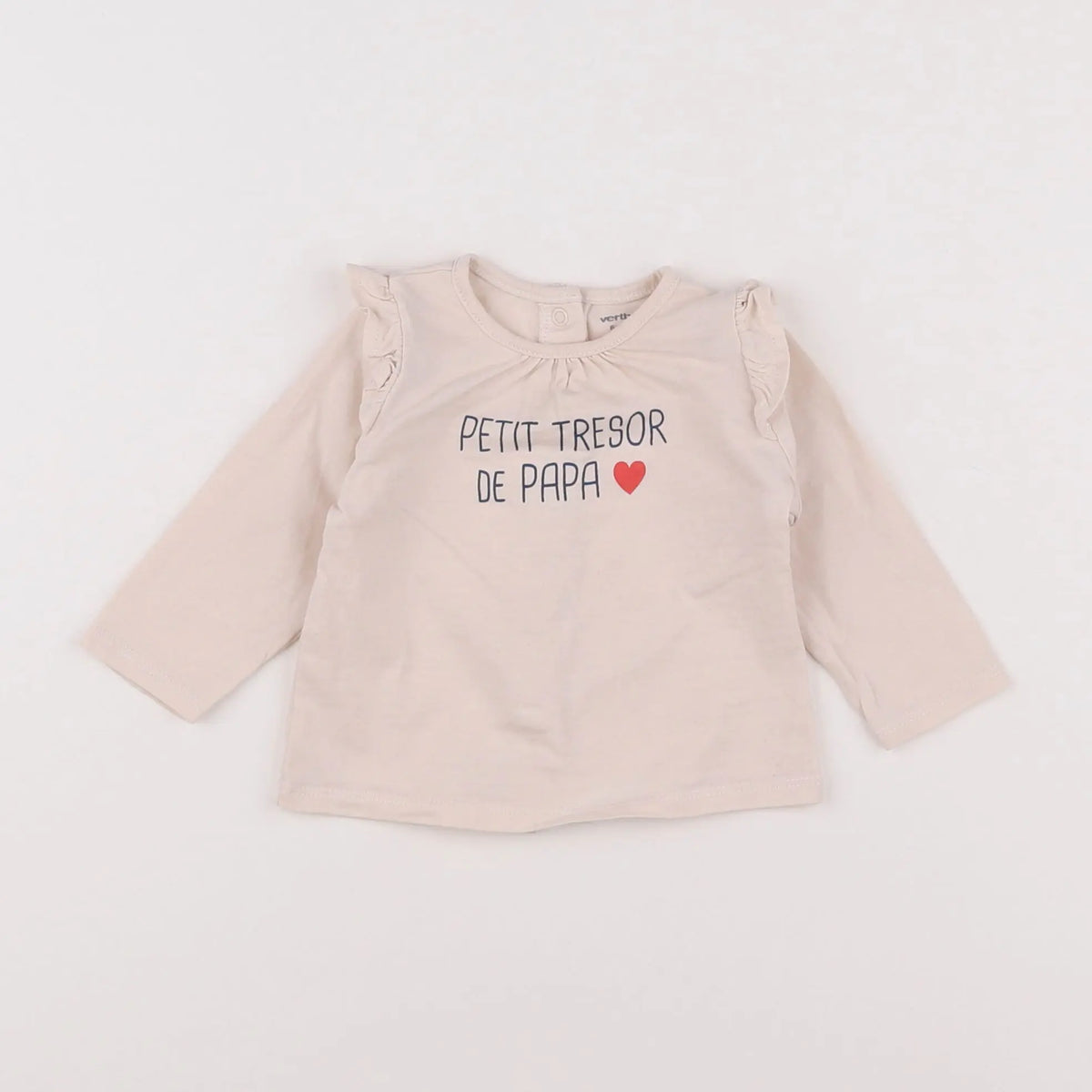 Vertbaudet - tee-shirt beige - 6 mois
