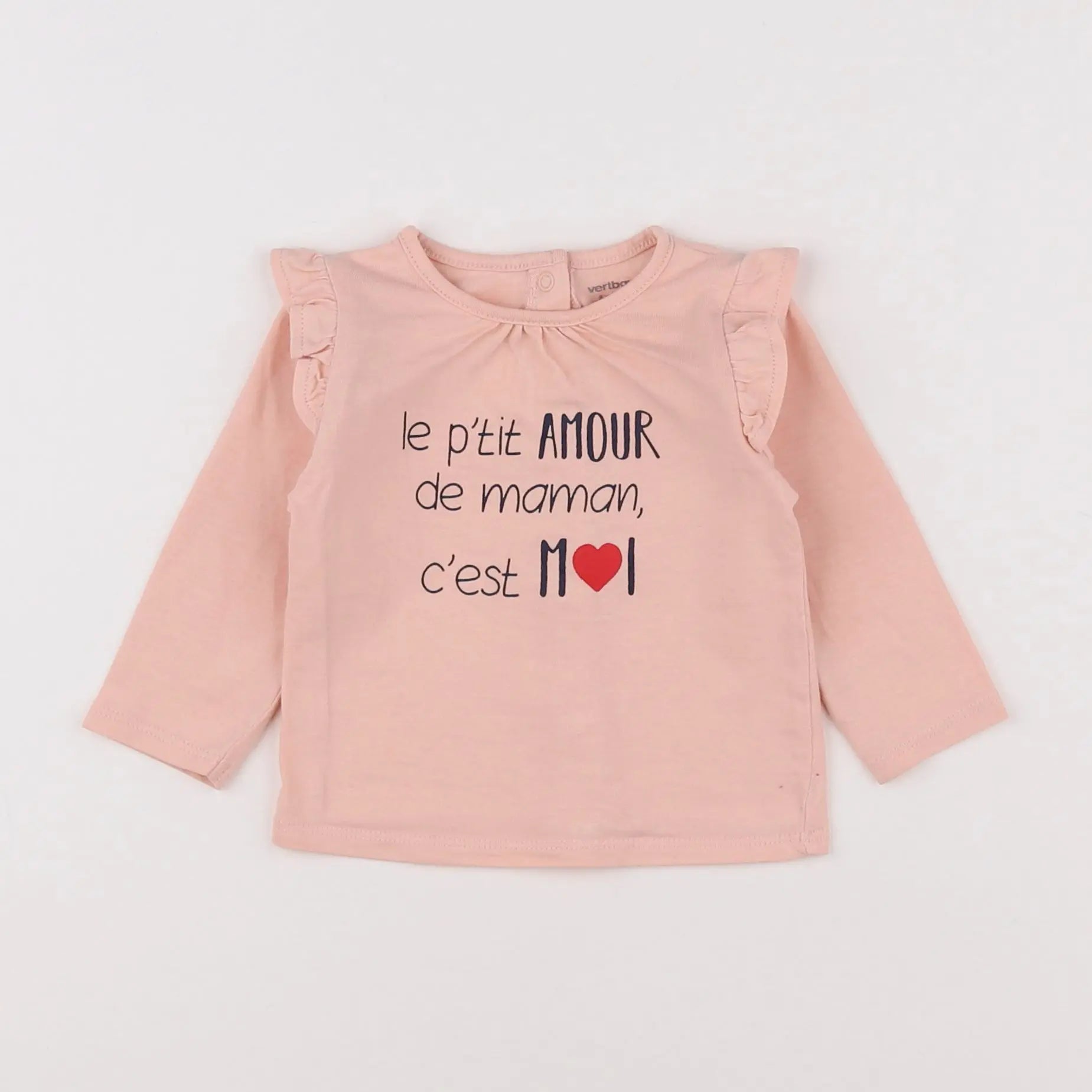 Vertbaudet - tee-shirt rose - 6 mois