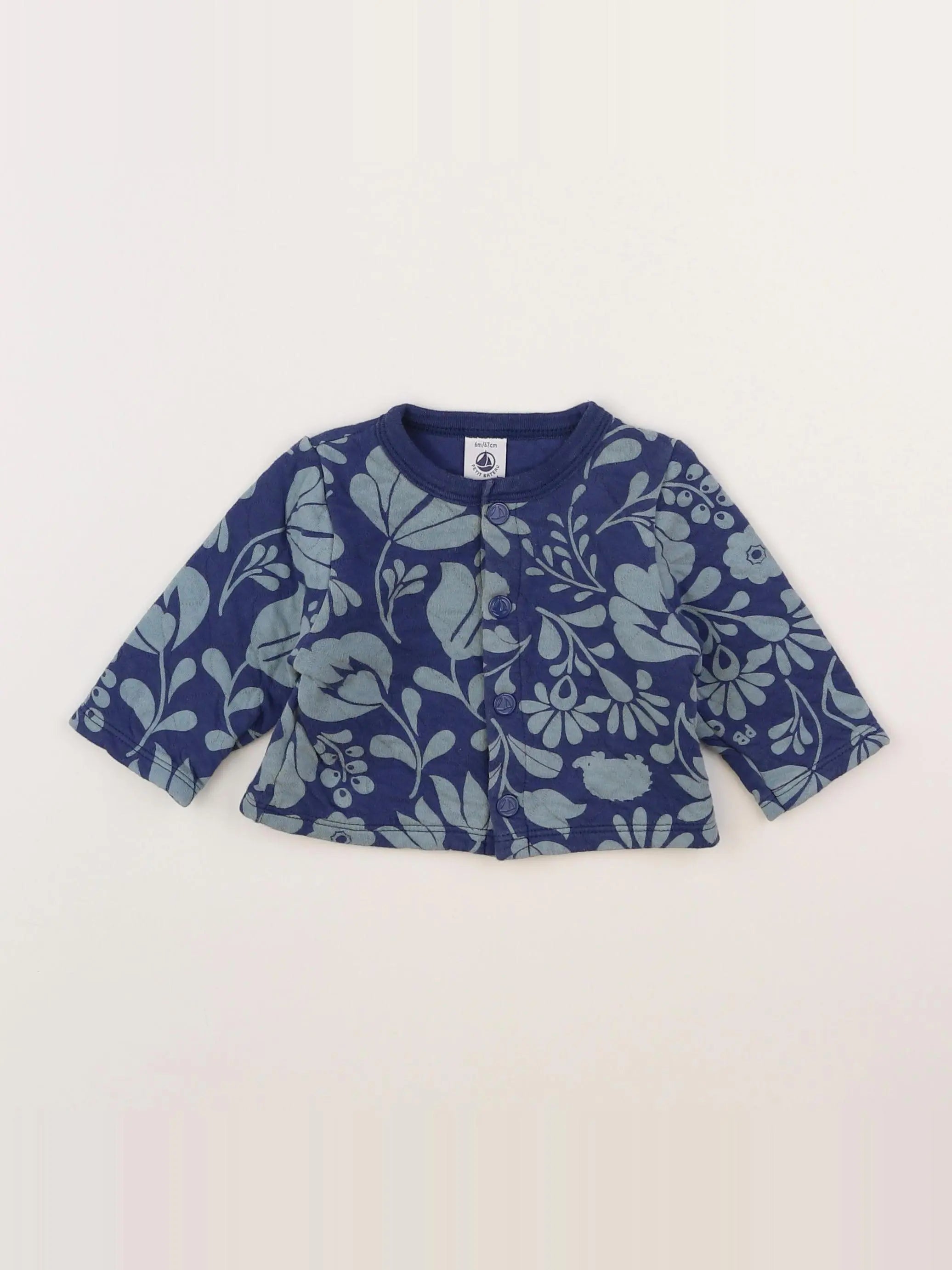 Petit Bateau - sweat bleu - 6 mois
