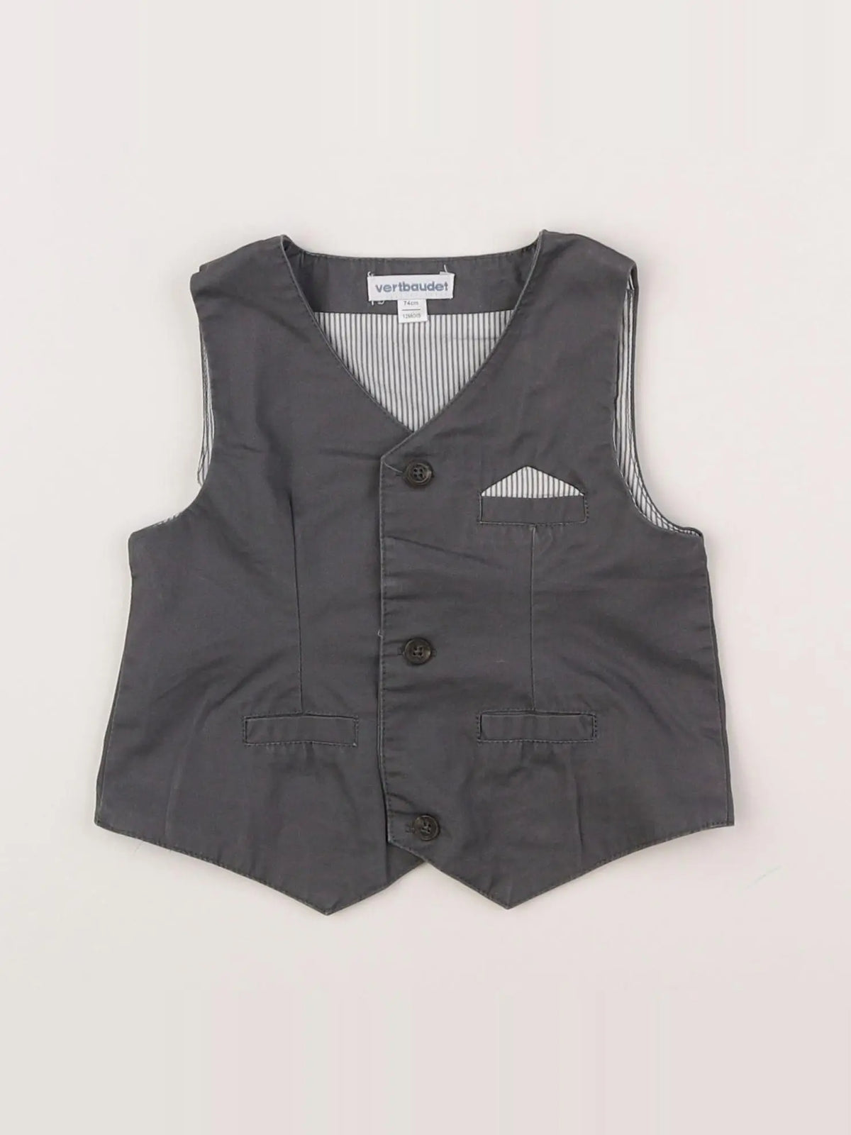Vertbaudet - gilet gris - 12 mois